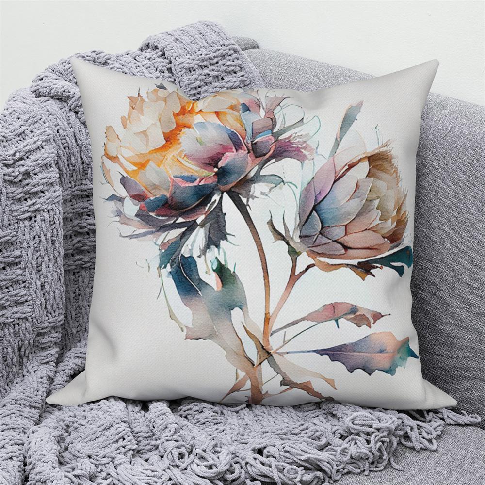 Juste De Coussin Florale D'interconnexion, Décor De Canapé De Maison De Ferme, Jeté De Voiture, Pivoine, Annie, Imprimé