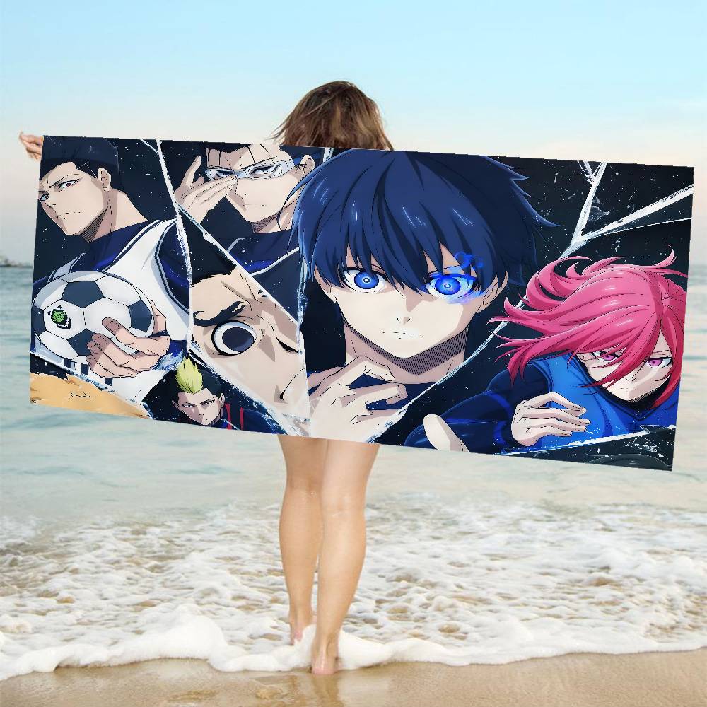 Japan Cartoon Anime B-Blue L-Lock Big Microfiber Beach Towels Quick Dry Sand Beach Towels Pool Towel for Travel Swim Pool Yoga