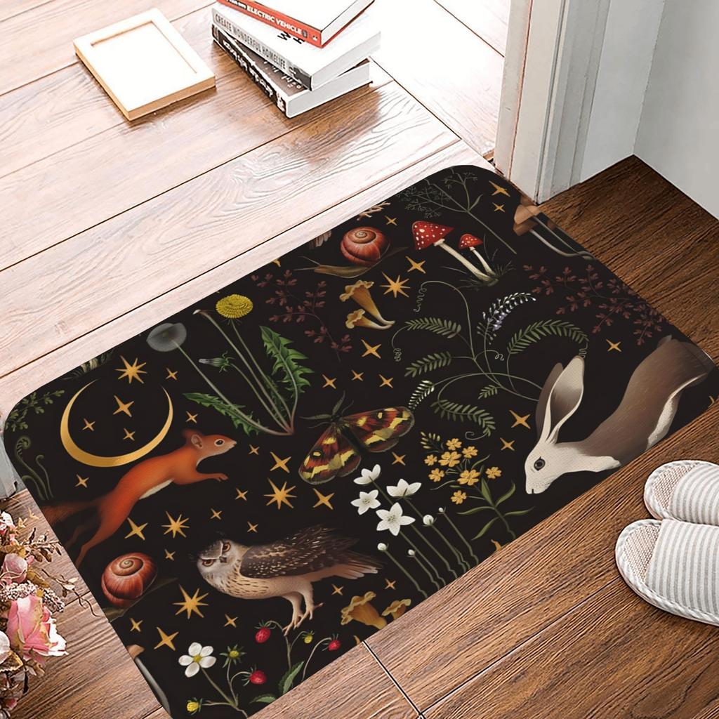 1PC Fantasy Forest Kitchen Rug Non-Slip Door Mat Pop Design Bathroom Rug Bath Mat Carpet for Home Sink Laundry Decoreeree