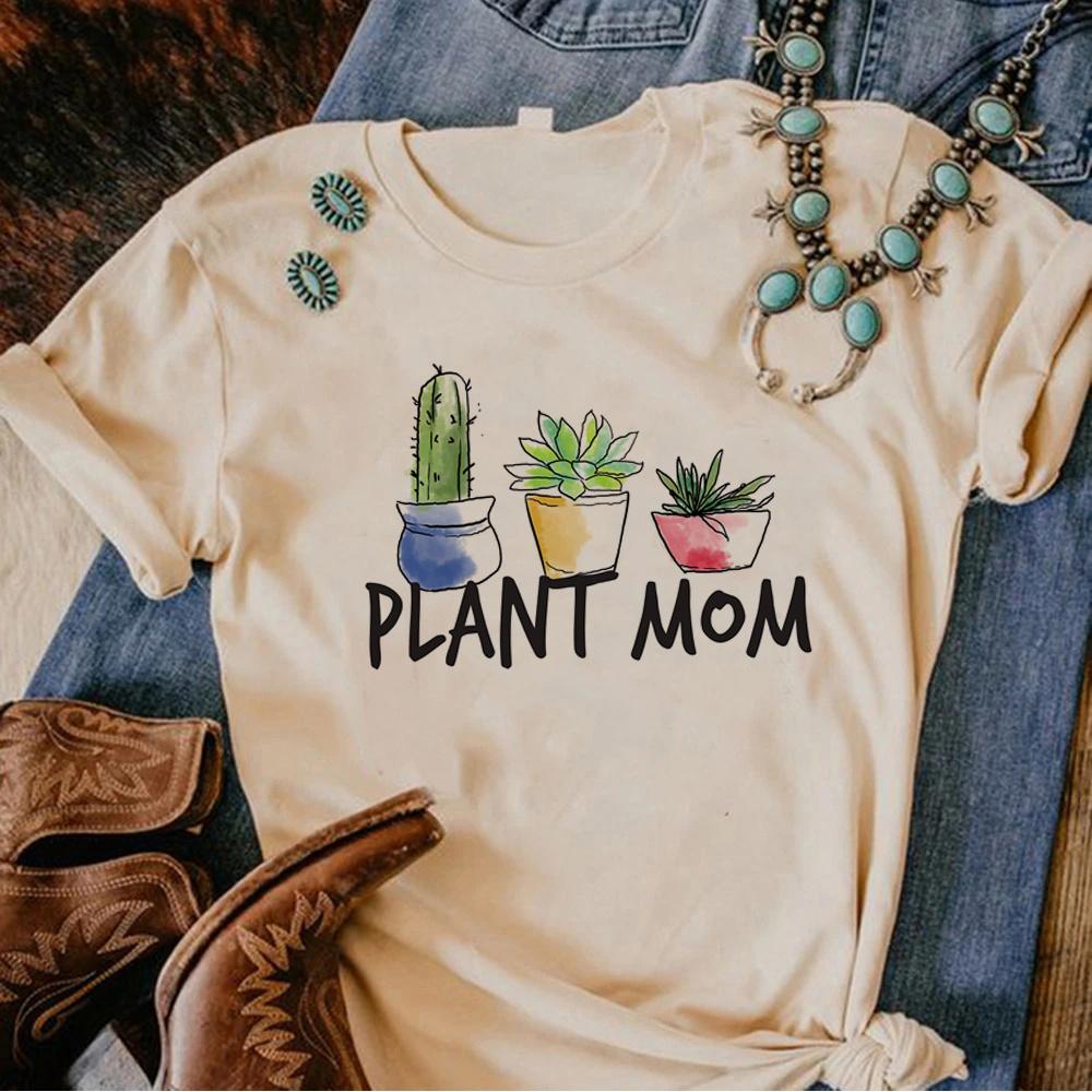 Plants Love Printed Tee Women Streetwear Summer Top FeUnisex Round Neck TShirt Short Sleeve Fit for Daily Wear Casual Clothing