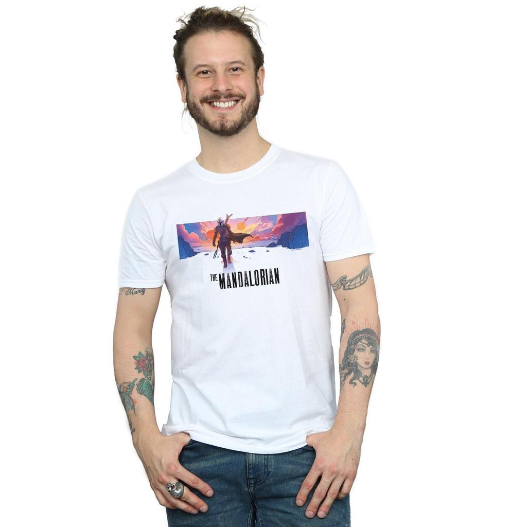 Star Wars Mens The Mandalorian Landscape T-Shirt