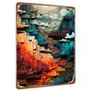 Custom Layered Metal Wall Art Modern Abstract Mountain Landscape Home Decor for Living Room Office