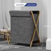 Solid Wood Foldable Laundry Hamper: Large, Durable Storage Basket for Clothes in Laundry Room or Bathroom.