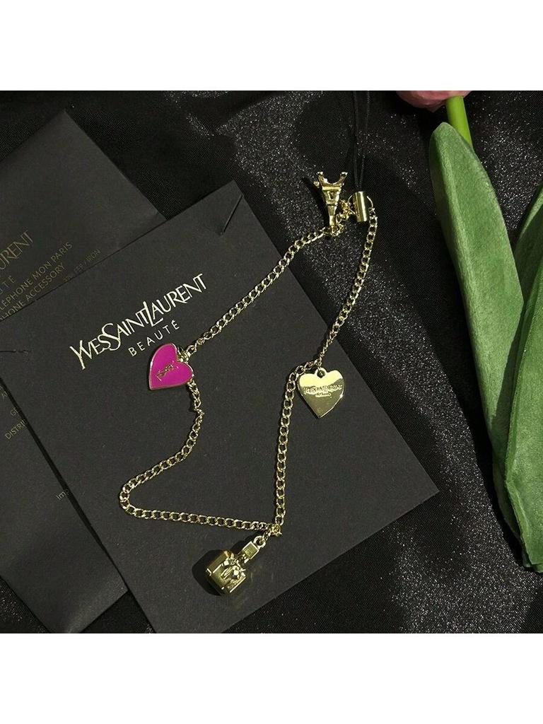YSL Women's Phone Charm and Key Chain, Sweet and Cute, Exquisite and High-end, Suitable for Daily Use and As a Gift.