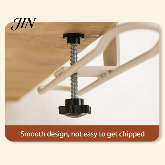 Table Edge Storage Hook Clamp-On Hook, Adjustable No Punch Durable Carbon Steel Desktop Easy Install Desk Rack Organizer, Space Saving for Bags