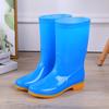 New Medium Tube Waterproof Rain Shoes Rain Boots Water Shoes Women's Fashion Adult Rubber Shoes Overshoes Velvet Water Boots Non-slip Work Summer