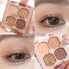 Four-Color Gemstone Eyeshadow and Blush Palette with Pearlescent and Matte Earth Tones