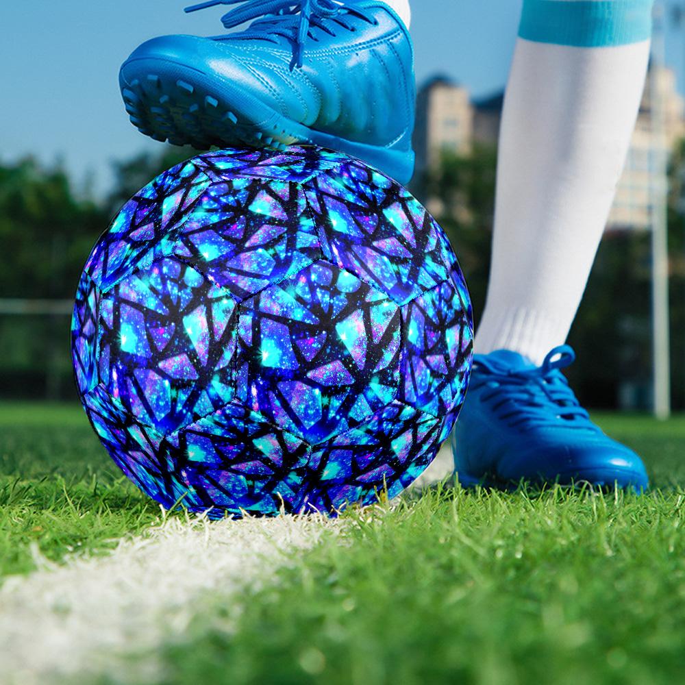 Dazzling colors Indoor Soccer Ball Colorful Machine Stitched PVC Size 5 Team Training Competition Ready Durable High-Bounce Cool Sports Gift
