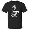 Einfache Kaffeetasse Unisex-Shirt Geschenk klassisches Kaffeeliebhaber-T-Shirt Schwarz Dunkles Heather
