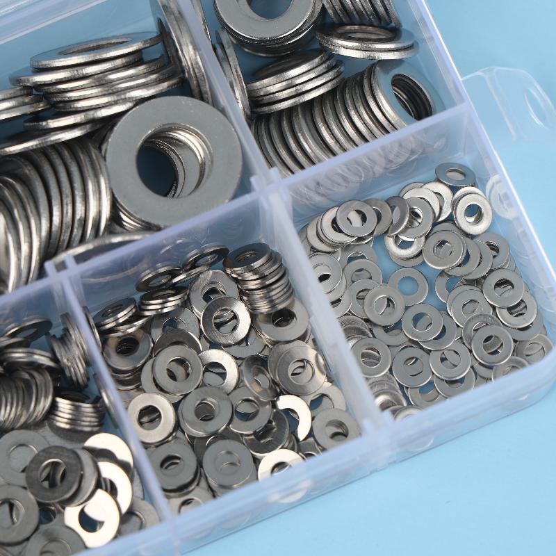 80/105/180/360/580 Pcs Stainless Steel Flat Washers Set Perfect For Home Decor Factory Repair Kitchens