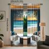 2Pcs Fantasy Scenery Curtain Abstract Seascape Ocean Horizon With Oriental Detailed Room Curtain For Bedroom Living Room And