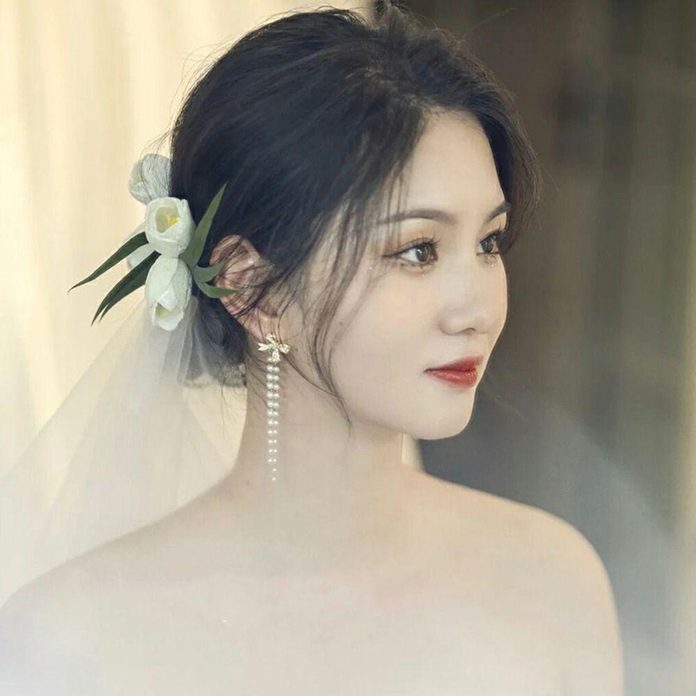Hair Accessories Flower Hair Ribbon Women Hair Bands Brid Wedding Headband Velvet Korean Headwear