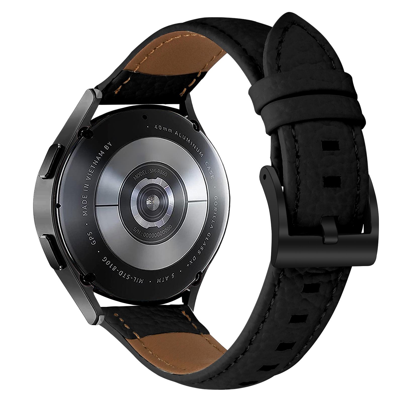 

Litchi Textured Genuine Cow Leather Strap with Electroplated Buckle for Garmin Forerunner 165/Forerunner 165 Music/D2 Air X10 Pointed-End Watch Band