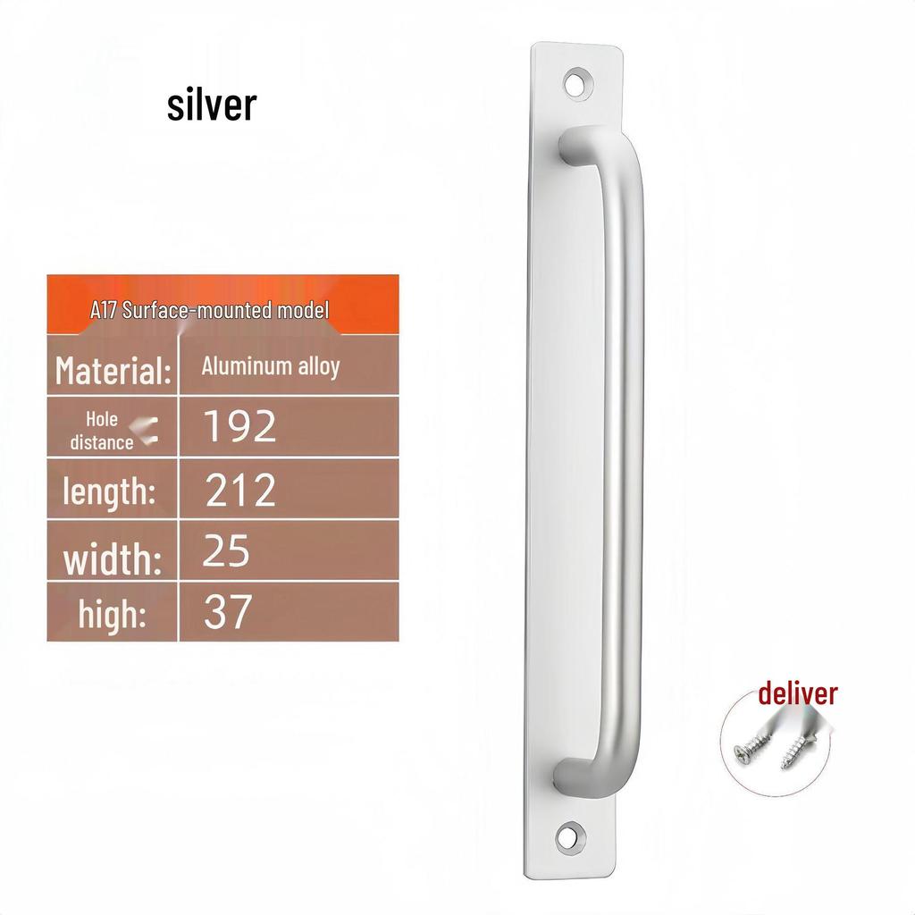 Surface-Mounted No-Drill Handle for Doors, Windows, and Cabinets