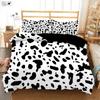 Black And White Milk Pattern Bedding Set Simple Style Soft And Comfortable Duvet Cover Set 3-Piece Children's Duvet Cover Set