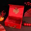 High-End Chinese Red Betrothal Gift Box for Engagement & Wedding, Hot Stamped Red Envelope Box, Handheld Dowry Supplies