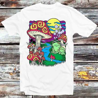 Magic Mushroom Frog Toad River Psychedelic Research Volunteer T Shirt B1174