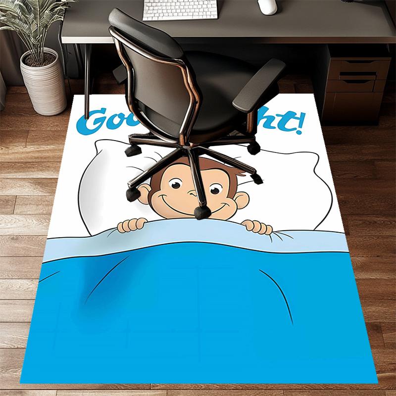 1pc Curious George Design Printed Area Rug Carpet for Bedroom Living Room Home Decor Rugs Mat Non Slip Mat Rug for Bedside