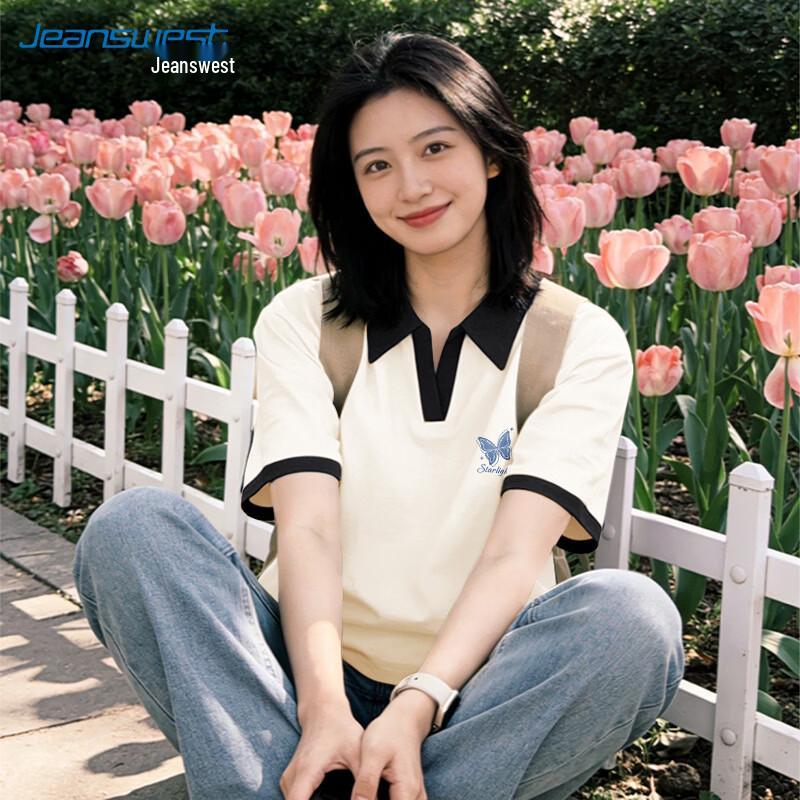 

Женская хлопковая футболка-поло Jeanswest с принтом «Звезда и Бабочка» XL