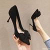 Damen trendige neue Schuhe Mode Schleife schlanke hohe Absätze Sexy schwarz Elegante Schuhe Feenstil Komfort Damen Pumps Zapatos Mujer