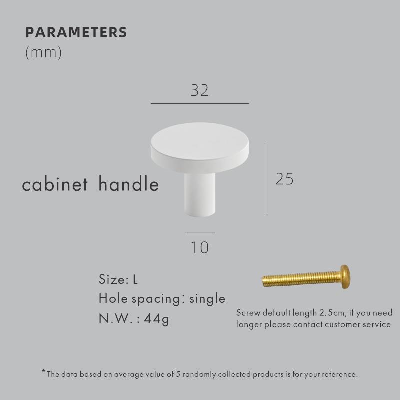 Dooroom Brass Matt White Round Cabinet Handles Wardrobe Drawer Knobs Kids' Room Indoor Kitchen Hallway Wall Clothes Hook