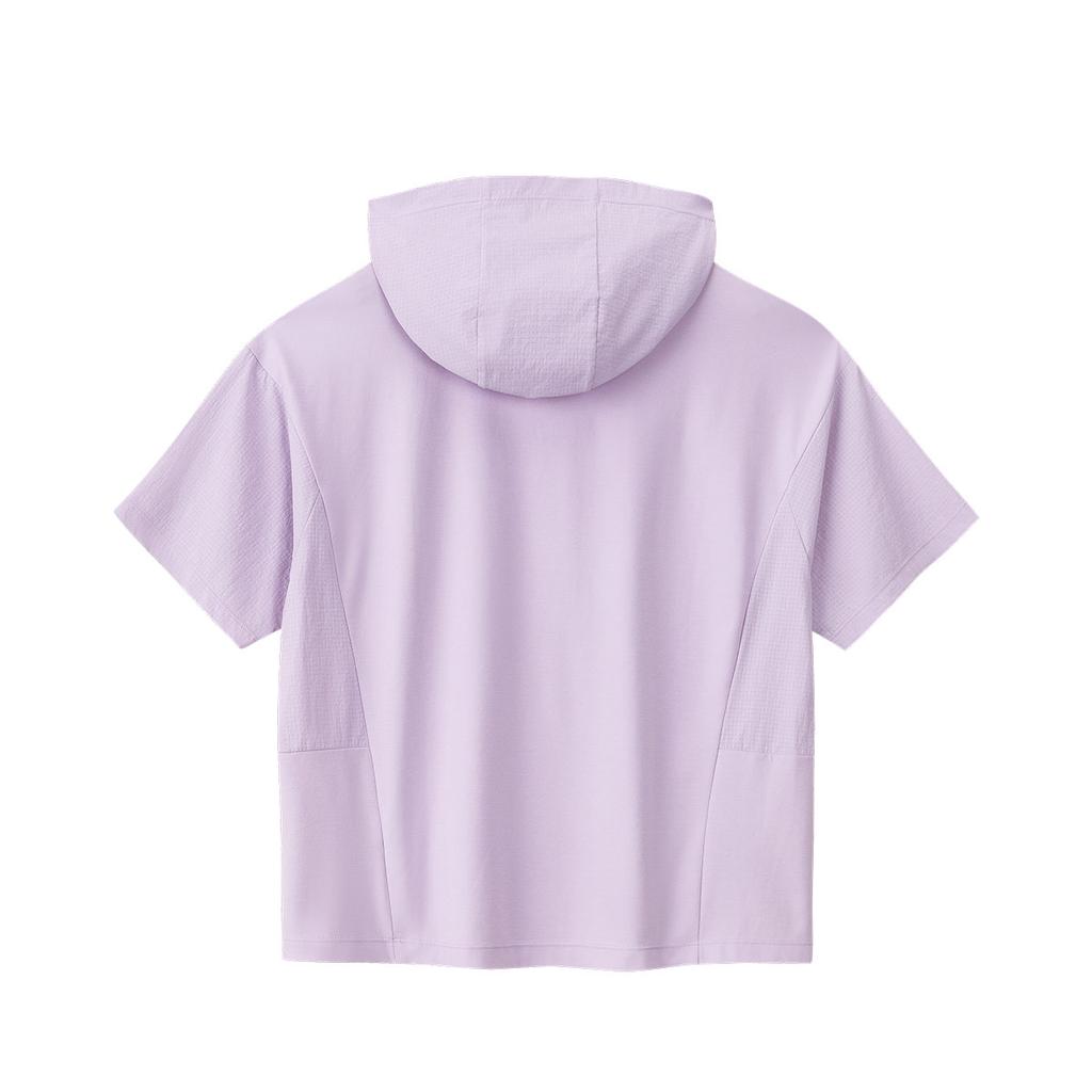 Anta Comfortable Short Sleeve Knitted Sports T-Shirt Women tops Purple 162527116-3