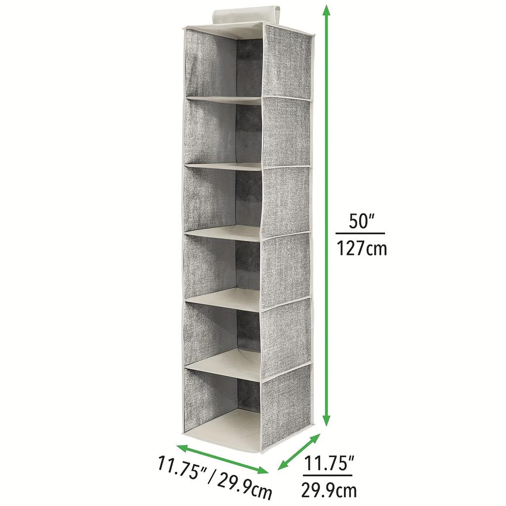 1pc Fabric Hanging Storage Rack - 6-layer Storage Bag, Non-installation Household Storage Organizer Bag, Large Capacity Hanging Organizer For Closet