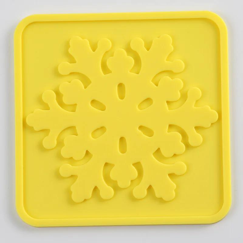 Square Silicone Coasters Non-slip High Temperature Resistant Waterproof Coaster Placemats Home and Decoration Kitchen Utensils