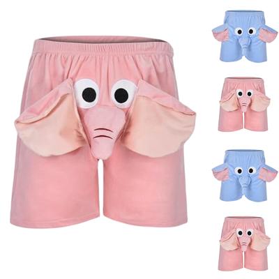 Funny Elephant Pajama Shorts Quirky Sleepwear With Squeaky Elephant Trunk Soft & Playful Shorts For Men And Women
