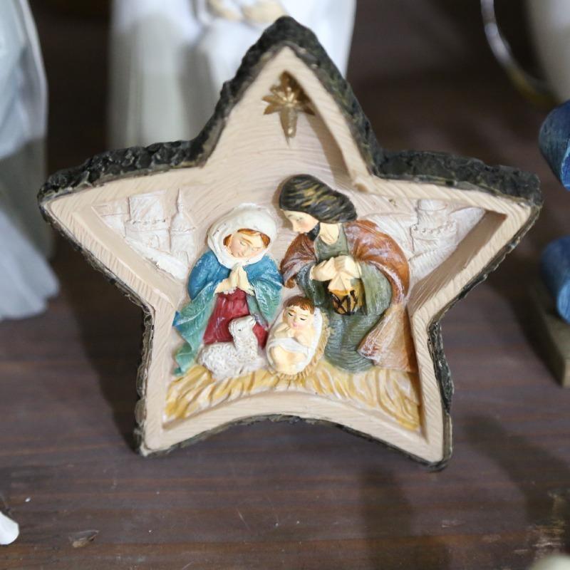 

Christmas Scene Figurine Home Decor Gifts - Resin Craft Nativity Set for Cross-Border Parties - Practical Convenient Home Accent