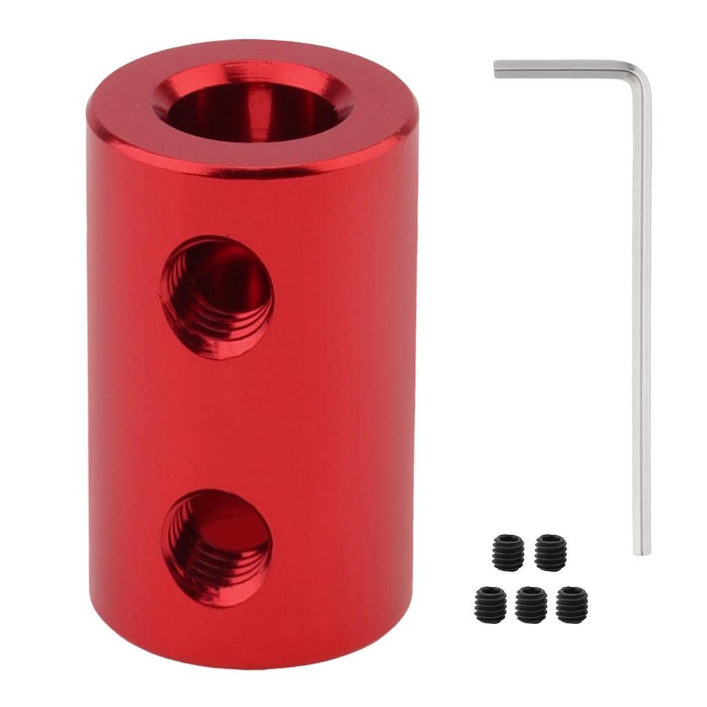 1PCS Rigid Shaft Coupling Aluminum Alloy Red Motor Coupler Connector Sleeve for RC / Airplane / Boat Motor Accessories with M4 Screws