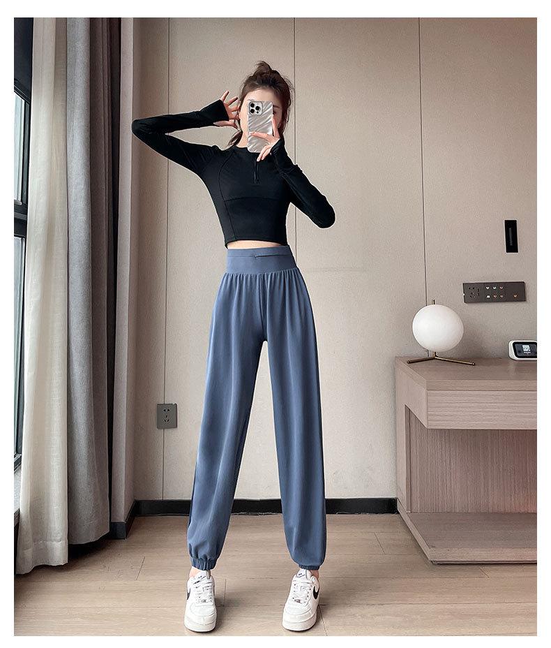 New Women's Quick-Dry Sportswear Set: Ice Silk Fitness Pants & Short Sleeve Top for Running & Hiking