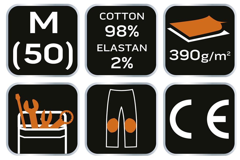 DENIM Work Trousers, Reinforced Knees, Size M