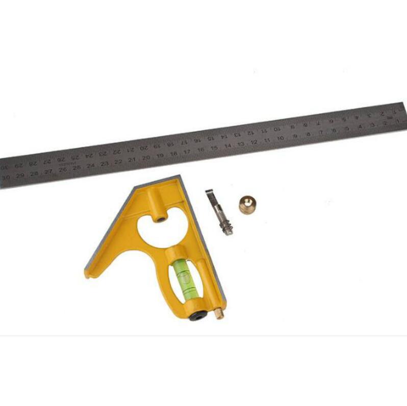 Многофункциональный комбинированный квадратный транспортир из нержавеющей стали, 300 мм, измерительный инструмент жёлтый