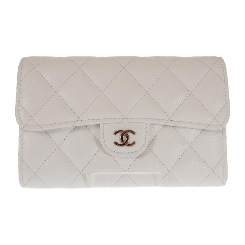 Chanel AP0232_B33352_10601 Bifold Geldbörse weiß Damen