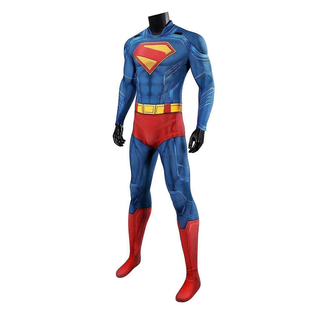 Superman: Legacy Clark Kent Cosplay Costume Jumpsuit Party Fancy Dress Bodysuit With Cloak Less