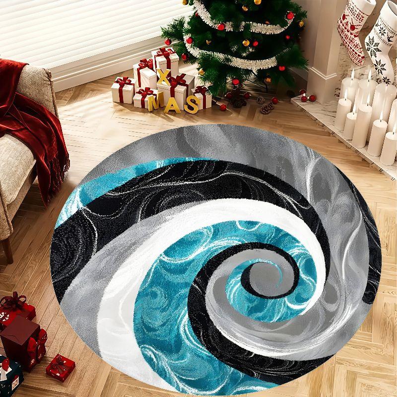 Rond Spiraal Vloerkleed Boho Abstract Ontwerp Modern Turks Tapijt voor Woonkamer Vloerdecoratie Woondecoratie 40cm-dia.