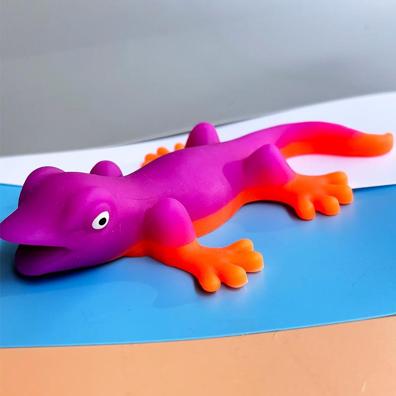 1Pcs Simulation Lizard Colorful Cartoon TPR Stretchy Lizard Toy Soft Stress Relief Squeeze Fidget Toy