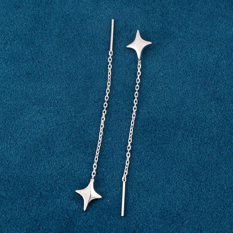 2026 Trendy 925 Sterling Silver Star Dangle Earrings for Women – Simple, Versatile, Fresh Design