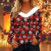 Long Sleeve Shirts For Women Cute Tops Christmas Prints Tees Blouses Casual Plus Size Basic Tops Pullover