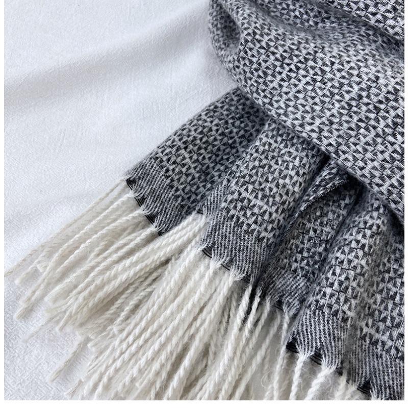 Autumn and Winter New Solid Color Scarf Imitation Cashmere Scarf Women Warm Thickened Shawl Scarf Women