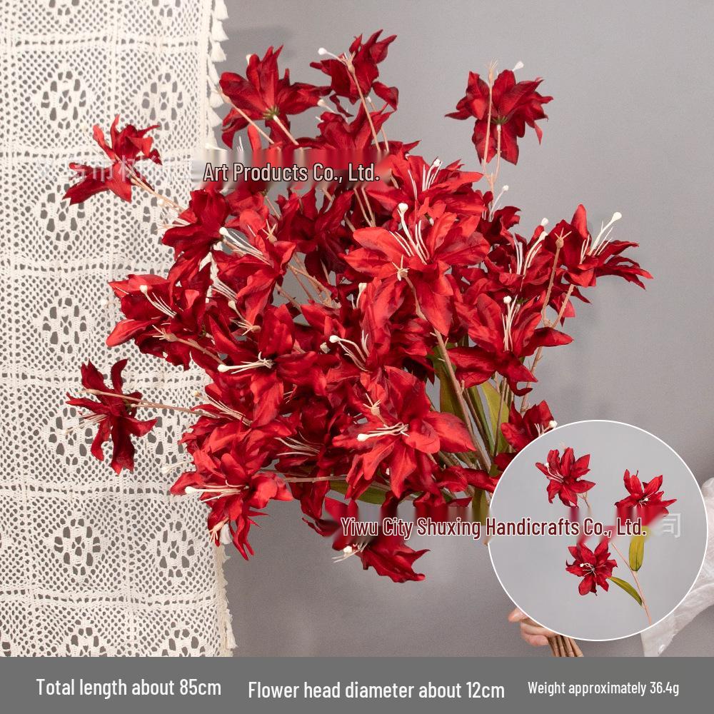 3-Head Small Lily Monet Artificial Flowers for DIY Wedding and Event Decoration