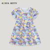 European American Style Cartoon Princess Cotton Dress for Girls