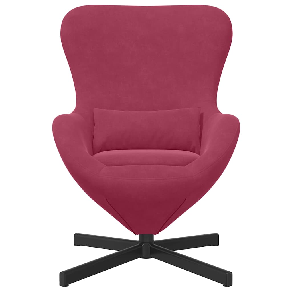 Egg Chair Burgundy 63 x 73 x 90 cm Velvet