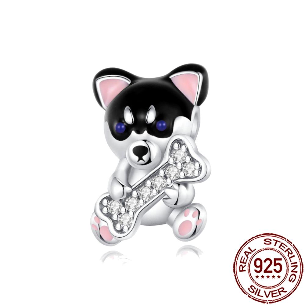 New Charms Copper Cat Dog Flamingo Chameleon Axolotl Animal Beads Fit Bracelet Necklace Women Diy Jewelry