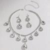 Bridal Necklace Set High-End Crystal Colored Clavicle Chain Earrings Two-Piece Set