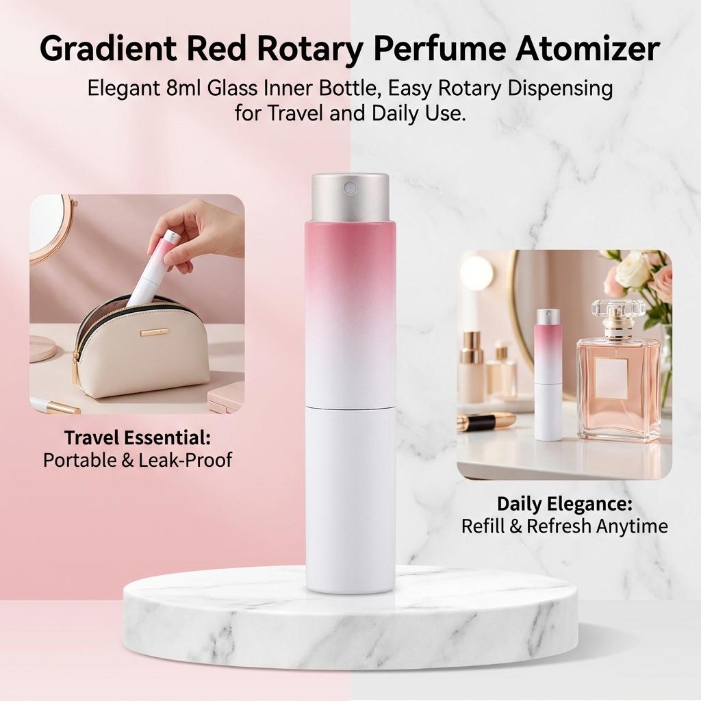 8ml Glass Perfume Bottle With Gradient Design Portable Refillable Atomizer For Liquids