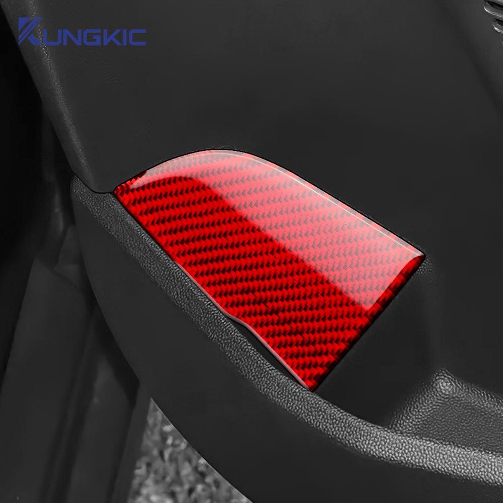 Real Soft Carbon Fiber Trunk Button Panel Sticker For BMW Mini Cooper S F65 F66 F67 2024-2025 Interior Trim Accessories Styling