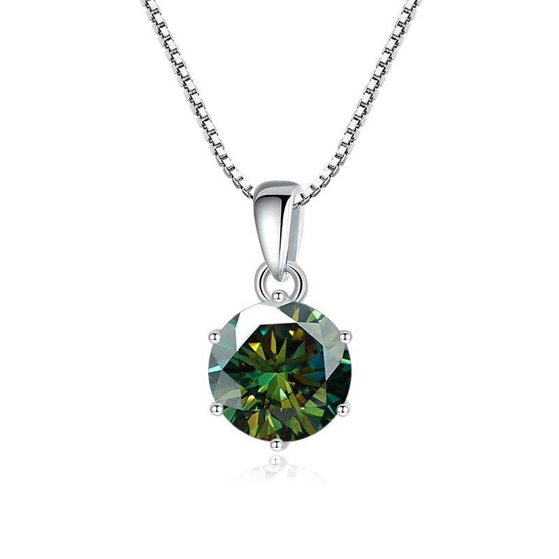 Butterflykiss 1 CT Real Moissanite Pendant Necklace For Women Top Quality 925 Silver Wedding Party Bridal Fine Jewelry