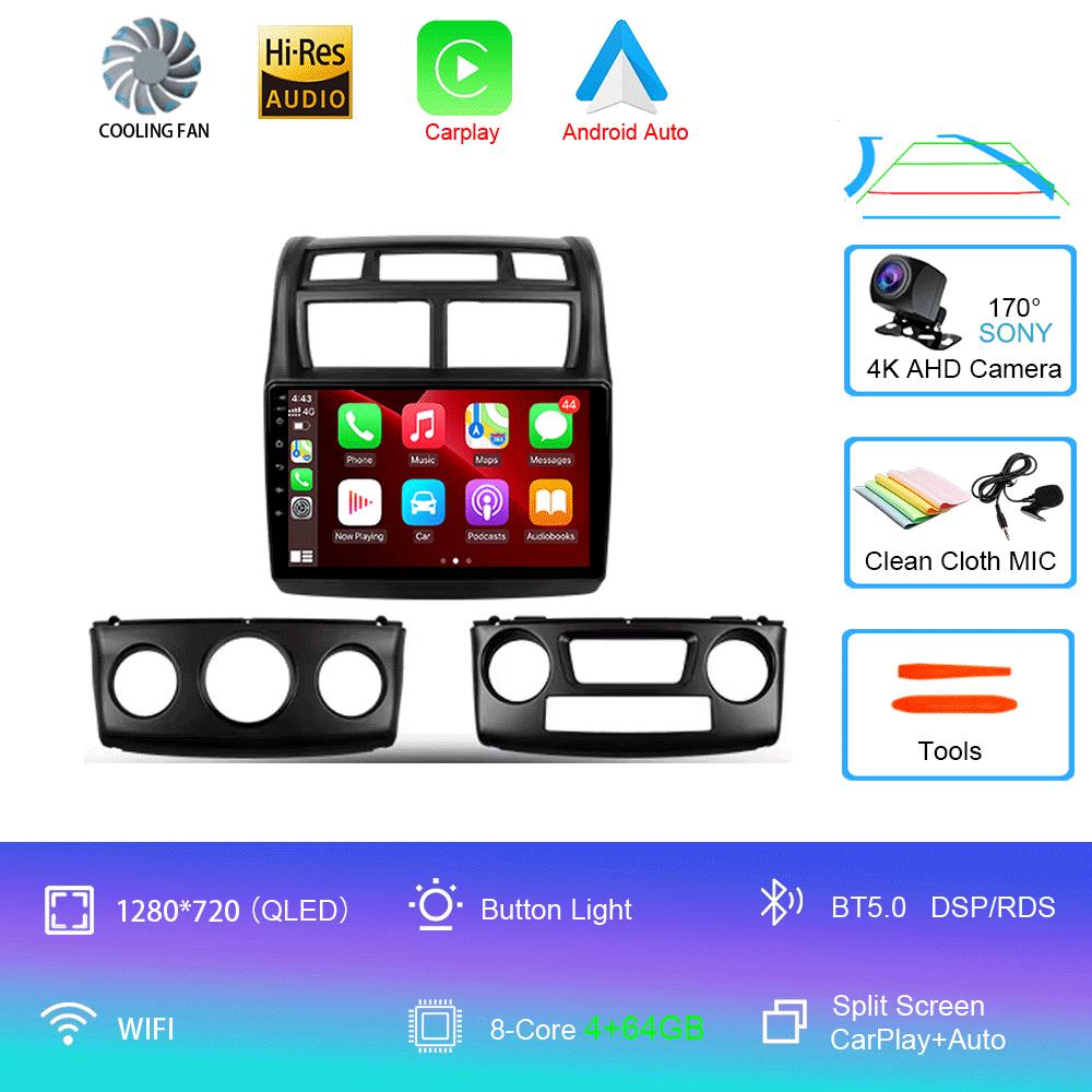 Car Radio Android 14 For Kia Sportage 2 2004 2005 2006 2007-2010 Navigation GPS Multimedia Video Player Stereo Wireless Carplay